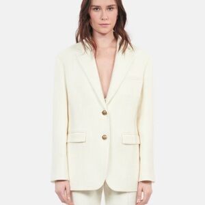 The Kooples Cream Tailored Blazer Professional Suit Jacket